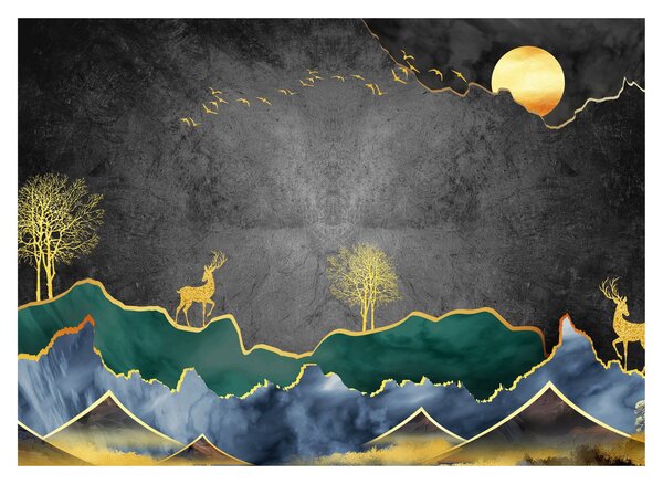 Sklenený obraz - Horská scenéria (70x50 cm)