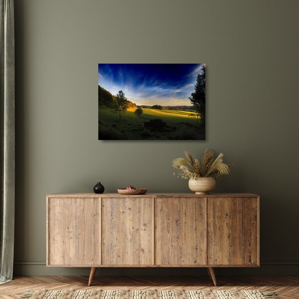 Sklenený obraz - Horská lúka (70x50 cm)