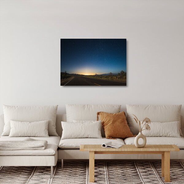 Sklenený obraz - Nočné nebo nad cestou (70x50 cm)