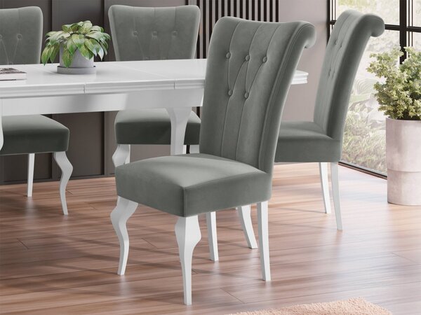 Mirjan24 Jedálenská stolička ST63, Dostupné poťahy: Magic Velvet 2258, Farby: biela 5903211381423