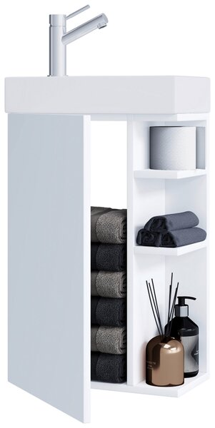 SKRINKA S UMÝVADLOM, biela, biela, 40 cm MID.YOU - Kúpeľňové skrinky, Online Only