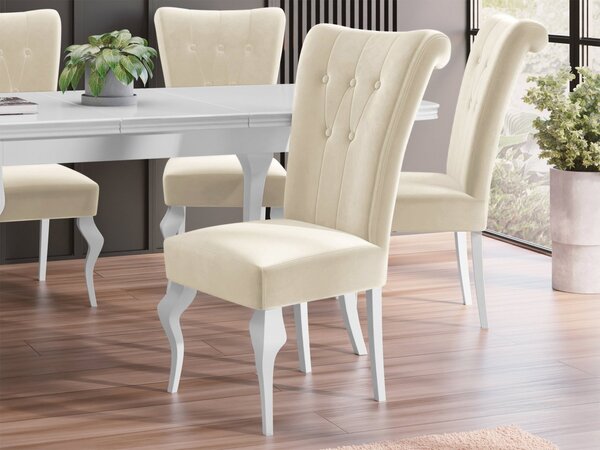 Mirjan24 Jedálenská stolička ST63, Dostupné poťahy: Magic Velvet 2258, Farby: biela 5903211381423