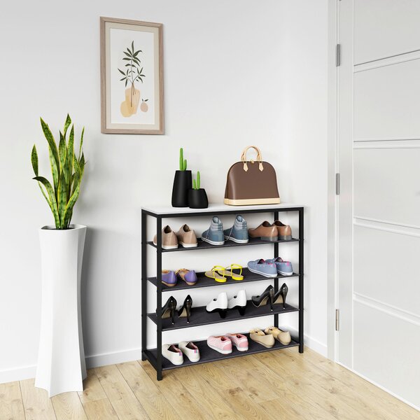 REGÁL NA TOPÁNKY, čierna, biela, 90/87/30 cm MID.YOU - Online Only drobný nábytok, Online Only