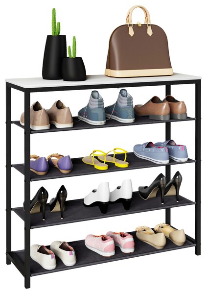 REGÁL NA TOPÁNKY, čierna, biela, 90/87/30 cm MID.YOU - Online Only drobný nábytok, Online Only