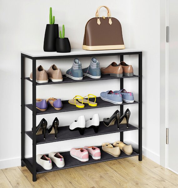 REGÁL NA TOPÁNKY, čierna, biela, 90/87/30 cm MID.YOU - Online Only drobný nábytok, Online Only