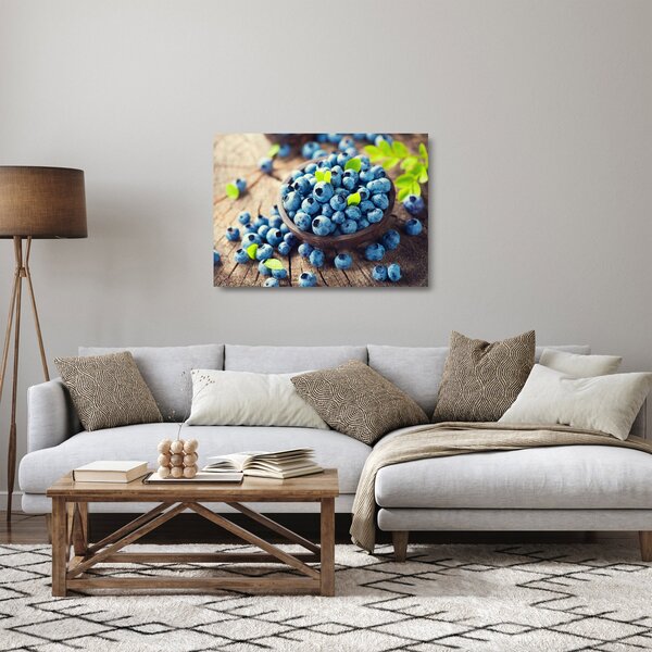 Sklenený obraz - Čučoriedky (70x50 cm)