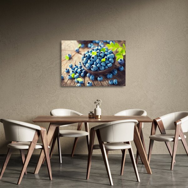 Sklenený obraz - Čučoriedky (70x50 cm)