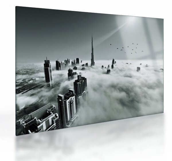 Sklenený obraz - Mrakodrapy v Dubai (70x50 cm)
