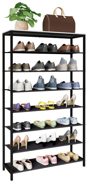 REGÁL NA TOPÁNKY, čierna, biela, 90/152/30 cm MID.YOU - Online Only drobný nábytok, Online Only