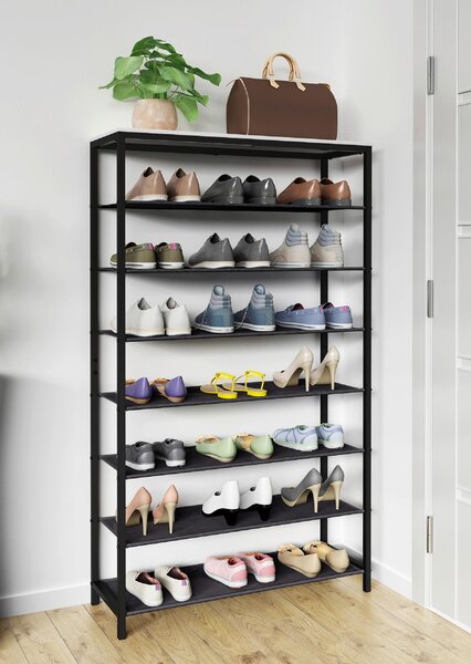 REGÁL NA TOPÁNKY, čierna, biela, 90/152/30 cm MID.YOU - Online Only drobný nábytok, Online Only