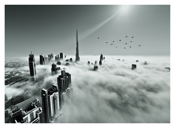 Sklenený obraz - Mrakodrapy v Dubai (70x50 cm)