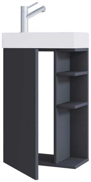SKRINKA S UMÝVADLOM, antracitová, antracitová, 40 cm MID.YOU - Kúpeľňové skrinky, Online Only