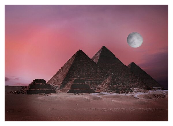 Sklenený obraz - Pyramídy Giza, Egypt (70x50 cm)