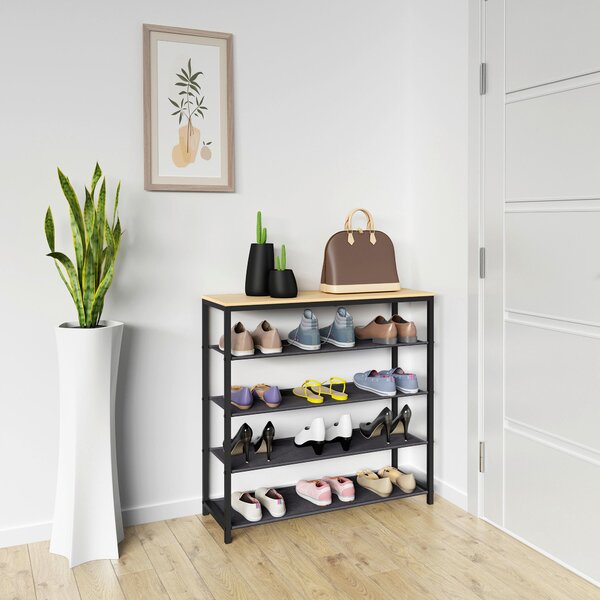 REGÁL NA TOPÁNKY, čierna, dub medový, 90/87/30 cm MID.YOU - Online Only drobný nábytok, Online Only