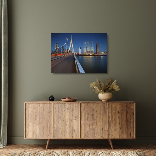 Sklenený obraz - Súmrak v Rotterdame, Holandsko (70x50 cm)