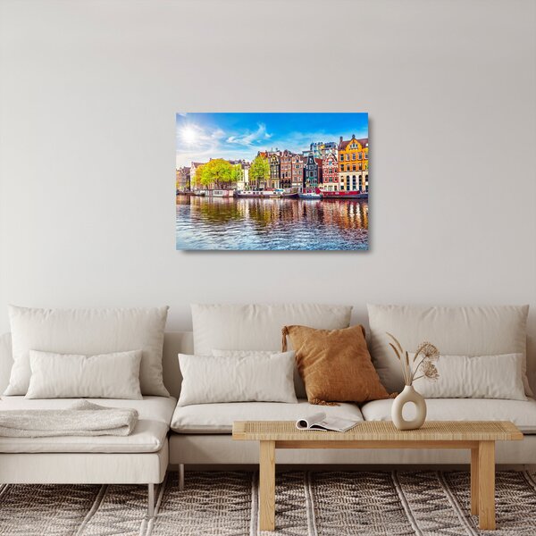 Sklenený obraz - Tancujúce domy, Amsterdam (70x50 cm)