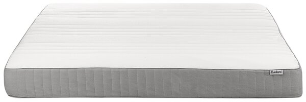 Matrac z pamäťovej peny biely a sivý polyester 180 x 200 cm stredne tvrdý so snímateľným poťahom memory foam