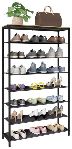 REGÁL NA TOPÁNKY, čierna, dub medový, 90/152/30 cm MID.YOU - Online Only drobný nábytok, Online Only