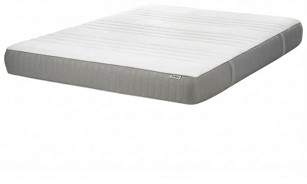 Matrac z pamäťovej peny biely a sivý polyester 180 x 200 cm stredne tvrdý so snímateľným poťahom memory foam