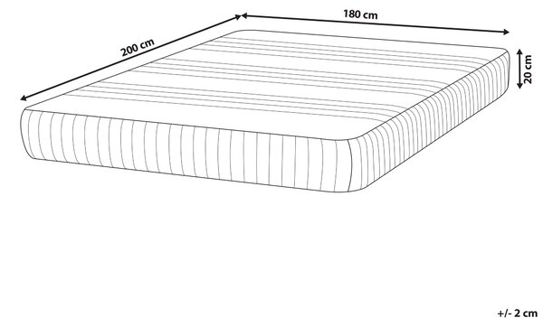 Latexový penový matrac biely a sivý 180 x 200 cm stredne tvrdý snímateľný polyesterový poťah so zipsom