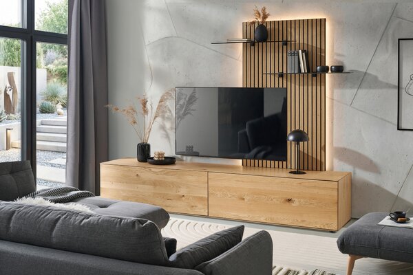 NÍZKA KOMODA, dub, farba duba, 242/46/50 cm Dieter Knoll - Komody