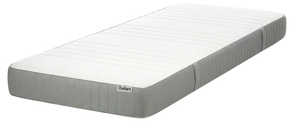 Gélový matrac z pamäťovej peny biely a sivý 80 x 200 cm tvrdý polyesterový snímateľný poťah so zipsom