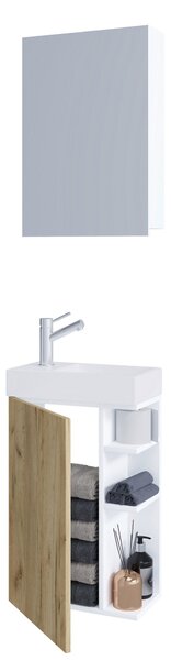 HOSŤOVSKÁ KÚPEĽŇA, biela, dub medový, 40 cm MID.YOU - Kúpeľňové skrinky, Online Only