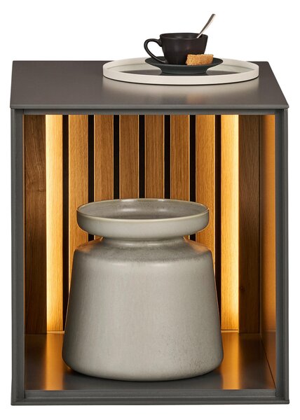 REGÁLOVÝ DIEL, dub, antracitová, farba duba, 40/44/50 cm Dieter Knoll - TV nábytok