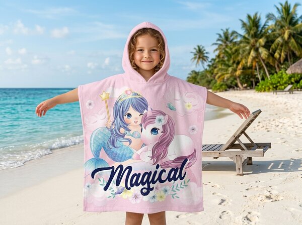 Detské pončo MAGICAL ružové