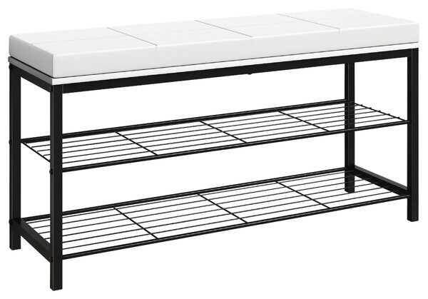 REGÁL NA TOPÁNKY, čierna, biela, 90/48/30 cm MID.YOU - Online Only drobný nábytok, Online Only