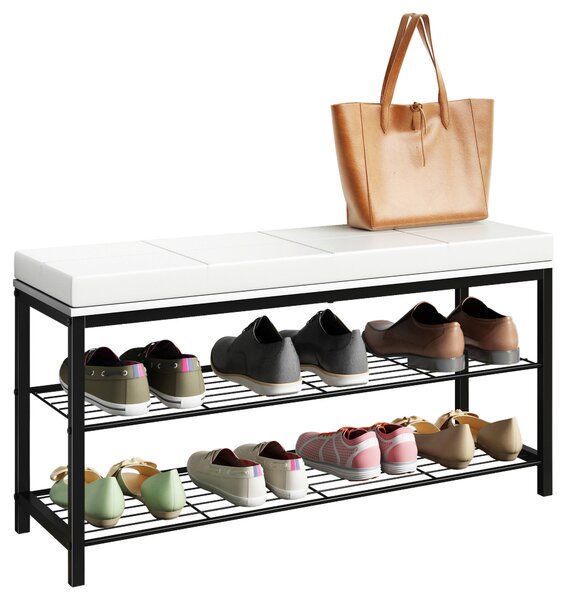 REGÁL NA TOPÁNKY, čierna, biela, 90/48/30 cm MID.YOU - Online Only drobný nábytok, Online Only