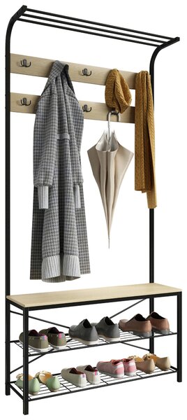 PREDSIEŇOVÝ NÁBYTOK, čierna, dub medový, 90/190/30 cm MID.YOU - Online Only drobný nábytok, Online Only