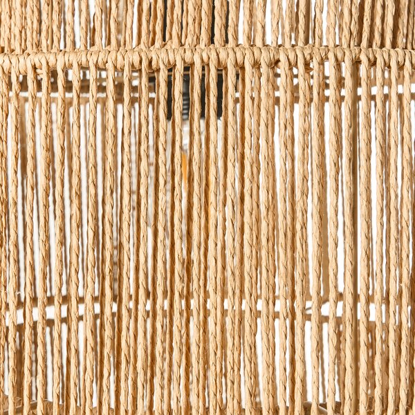 Závesná lampa prírodná papierová šnúra matná čierna základňa boho štýl obývacia izba jedáleň