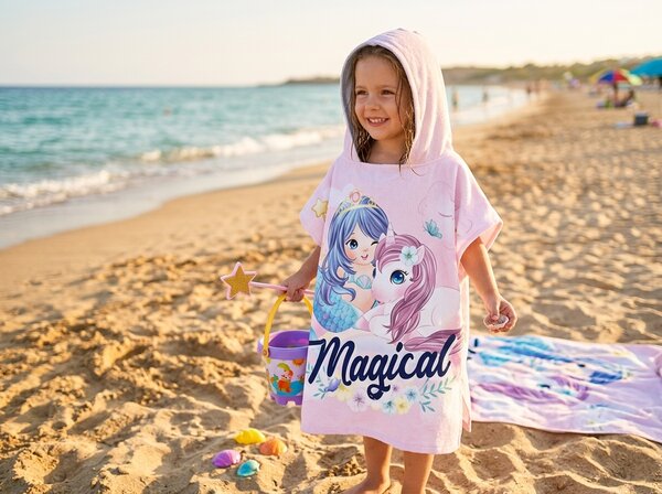 Detské pončo MAGICAL ružové