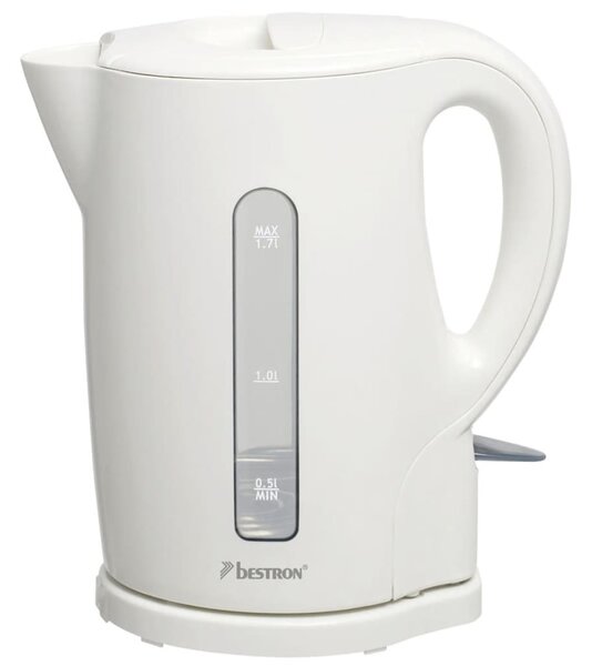 Bestron Bezdrôtová rýchlovarná kanvica 1,7 L, biela AWK1717W