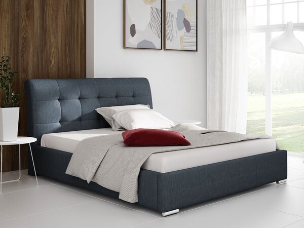 Čalúnená manželská posteľ 180x200 XEVERA - modrá