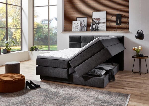 BOXSPRINGOVÁ POSTEĽ, 180/200 cm, antracitová Carryhome - Online Only spálne, Online Only