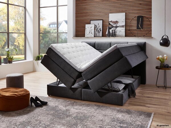 BOXSPRINGOVÁ POSTEĽ, 180/200 cm, antracitová Carryhome - Online Only spálne, Online Only