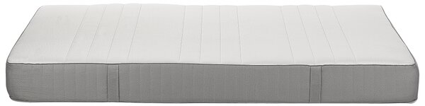 Penový matrac biely a sivý polyester 140 x 200 cm tvrdý snímateľný poťah so zipsom