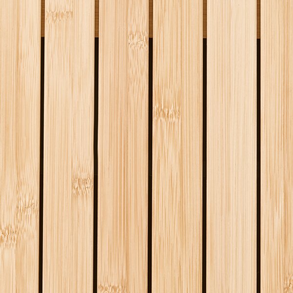 Stojaca kúpeľňová skrinka svetlohnedá čierna bambusové drevo MDF oceľ 170 x 30 cm s 6 policami úložný priestor moderný štýl kúpeľňa