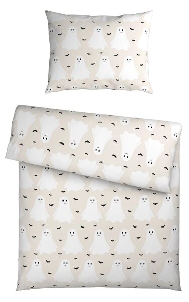 Detské obliečky z Renforcé bavlny GHOSTIE béžové Rozmer obliečky: 80 x 80 cm | 135 x 200 cm