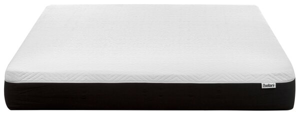 Gélový matrac z pamäťovej peny stredne tvrdý biely a čierny 160 x 200 cm polyesterový snímateľný poťah so zipsom