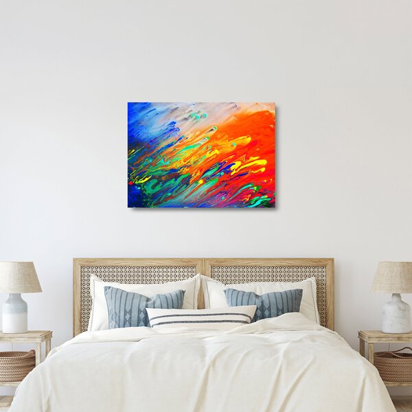 Sklenený obraz - Farebná abstrakcia (70x50 cm)
