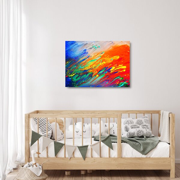 Sklenený obraz - Farebná abstrakcia (70x50 cm)