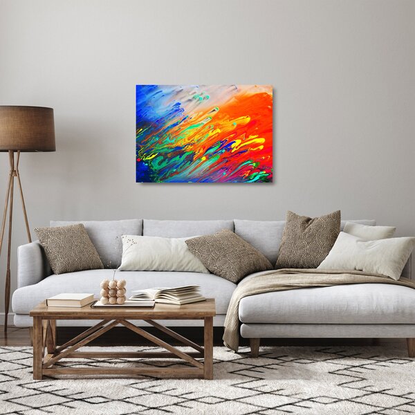 Sklenený obraz - Farebná abstrakcia (70x50 cm)