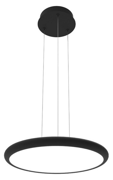 LED závesné svietidlo Benett, čierna, Ø 50 cm, kov/akryl, Čierna, Obývacia izba / jedáleň, Hliník, Moderný, Závesné svietidlo