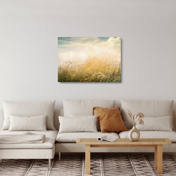 Sklenený obraz - Pole na jeseň (70x50 cm)