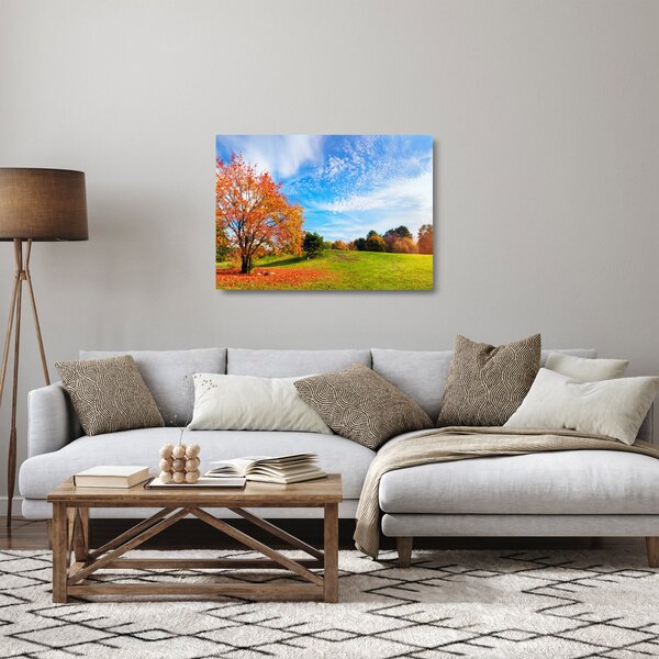 Sklenený obraz - Jesenná krajina (70x50 cm)