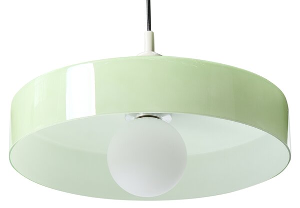 Závesná lampa mätová zelená sklenené tienidlo okrúhly tvar moderný retro štýl obývacia izba kuchyňa jedáleň