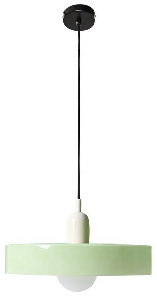Závesná lampa mätová zelená sklenené tienidlo okrúhly tvar moderný retro štýl obývacia izba kuchyňa jedáleň
